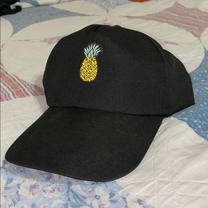 Black graphic pineapple baseball hat